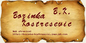 Božinka Kostrešević vizit kartica